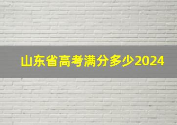 山东省高考满分多少2024