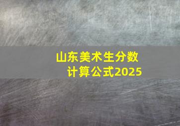 山东美术生分数计算公式2025