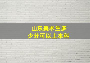 山东美术生多少分可以上本科