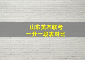 山东美术联考一分一段表对比