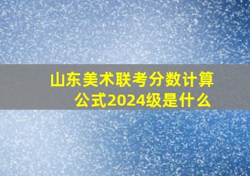 山东美术联考分数计算公式2024级是什么