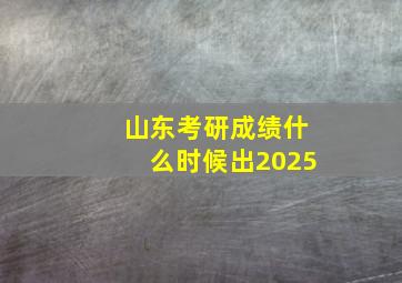 山东考研成绩什么时候出2025