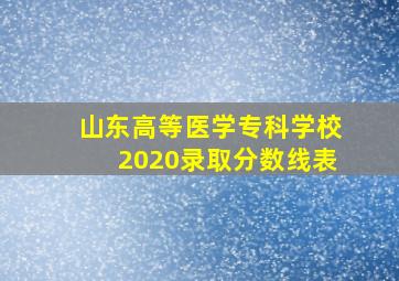 山东高等医学专科学校2020录取分数线表