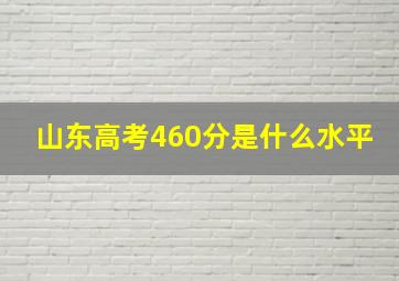 山东高考460分是什么水平