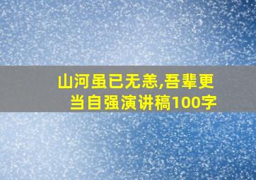 山河虽已无恙,吾辈更当自强演讲稿100字