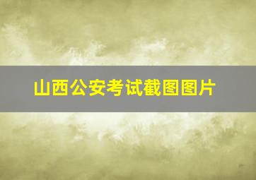 山西公安考试截图图片