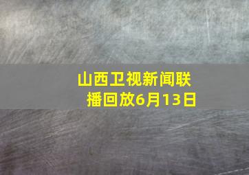 山西卫视新闻联播回放6月13日