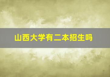 山西大学有二本招生吗