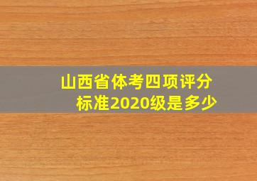 山西省体考四项评分标准2020级是多少