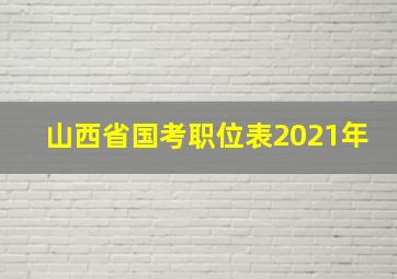 山西省国考职位表2021年