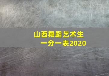 山西舞蹈艺术生一分一表2020