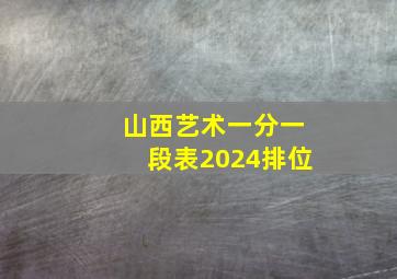 山西艺术一分一段表2024排位