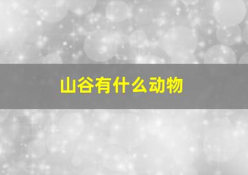 山谷有什么动物