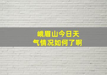 峨眉山今日天气情况如何了啊