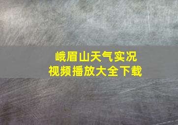 峨眉山天气实况视频播放大全下载