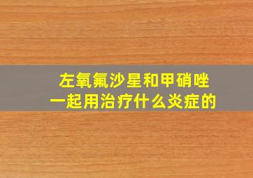 左氧氟沙星和甲硝唑一起用治疗什么炎症的