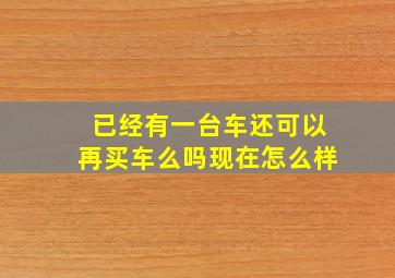 已经有一台车还可以再买车么吗现在怎么样