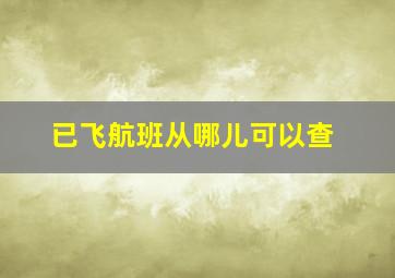 已飞航班从哪儿可以查