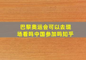 巴黎奥运会可以去现场看吗中国参加吗知乎