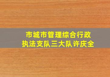 市城市管理综合行政执法支队三大队许庆全