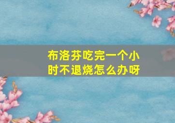 布洛芬吃完一个小时不退烧怎么办呀