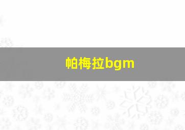 帕梅拉bgm