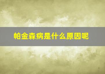 帕金森病是什么原因呢