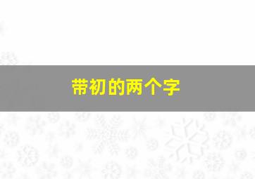 带初的两个字