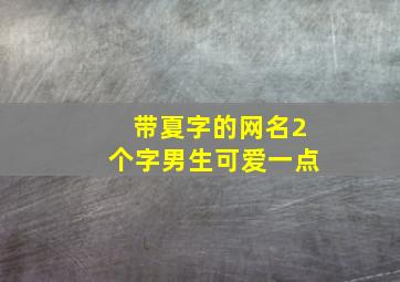 带夏字的网名2个字男生可爱一点