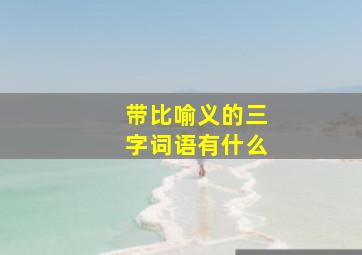 带比喻义的三字词语有什么