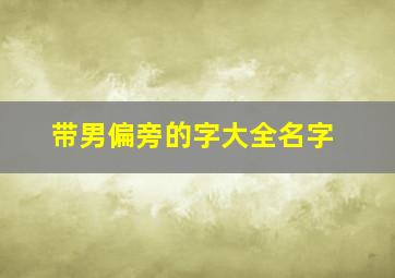 带男偏旁的字大全名字