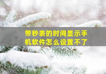 带秒表的时间显示手机软件怎么设置不了