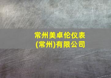 常州美卓伦仪表(常州)有限公司