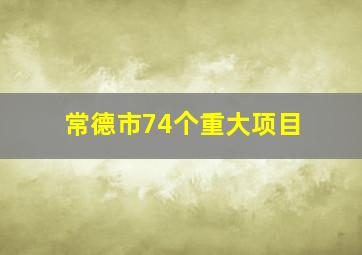 常德市74个重大项目