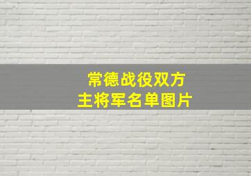 常德战役双方主将军名单图片