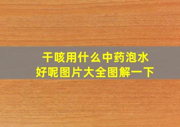 干咳用什么中药泡水好呢图片大全图解一下