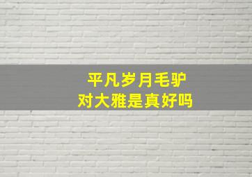 平凡岁月毛驴对大雅是真好吗