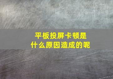 平板投屏卡顿是什么原因造成的呢