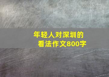 年轻人对深圳的看法作文800字