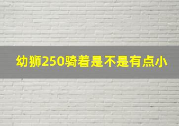 幼狮250骑着是不是有点小