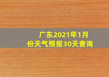 广东2021年1月份天气预报30天查询