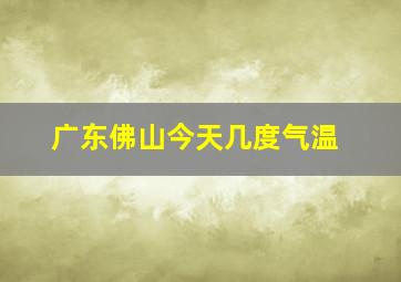 广东佛山今天几度气温