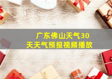 广东佛山天气30天天气预报视频播放