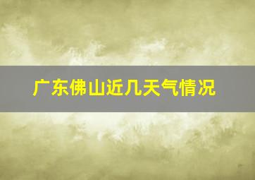 广东佛山近几天气情况