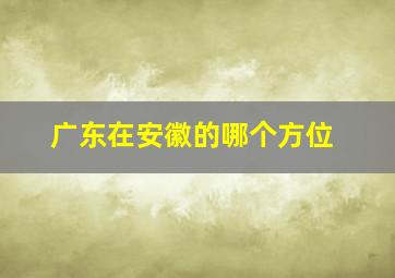 广东在安徽的哪个方位