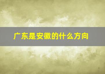 广东是安徽的什么方向