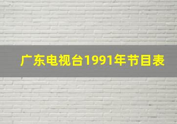 广东电视台1991年节目表