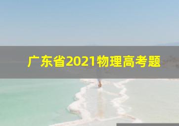 广东省2021物理高考题