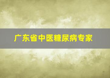 广东省中医糖尿病专家