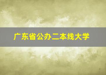 广东省公办二本线大学